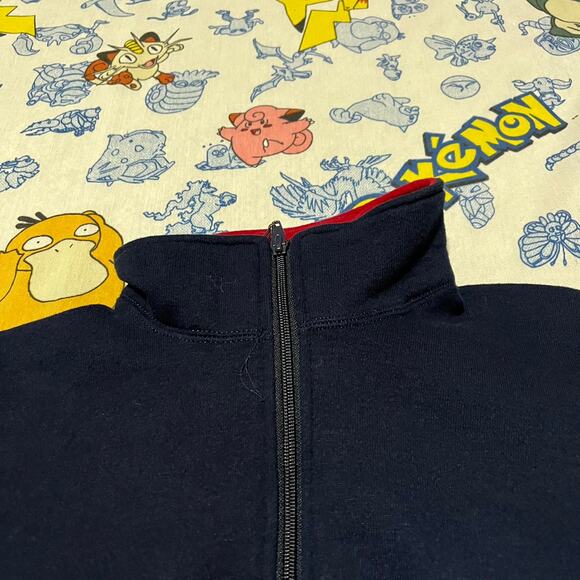 Vintage 90s Russell Athletic Navy/Red 1/4 Zip Sweatshirt - Picture 3 of 4